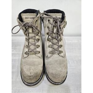 Harley Davidson Macaroni Moto Riding Boots Lace Up Leather Combat Women’s 9.5